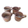 4 stoneware coffee cups