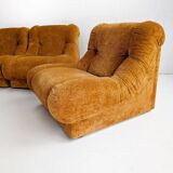 Set of 4 Modular Italian Lounge Chairs 1970s