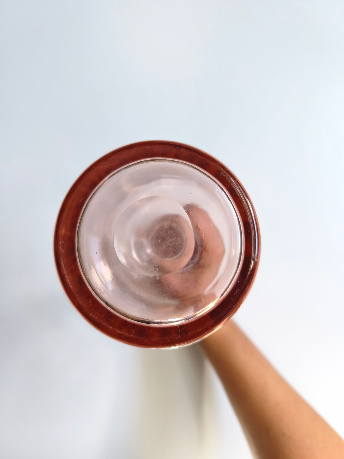Vintage pink glass bottle