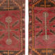 Set of 2 piece hand knotted oriental turkish area rugs 48 x 108 - 50 x 110 cm