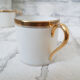 Limoges porcelain coffee cups, white and gold