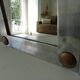 Vintage folk art mirror in cast aluminum and solid brass 60s/70s 50*50 cm