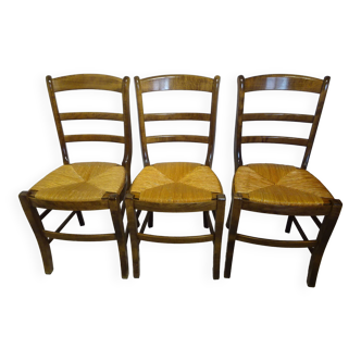 Set of 3 Baumann chairs, 1980s