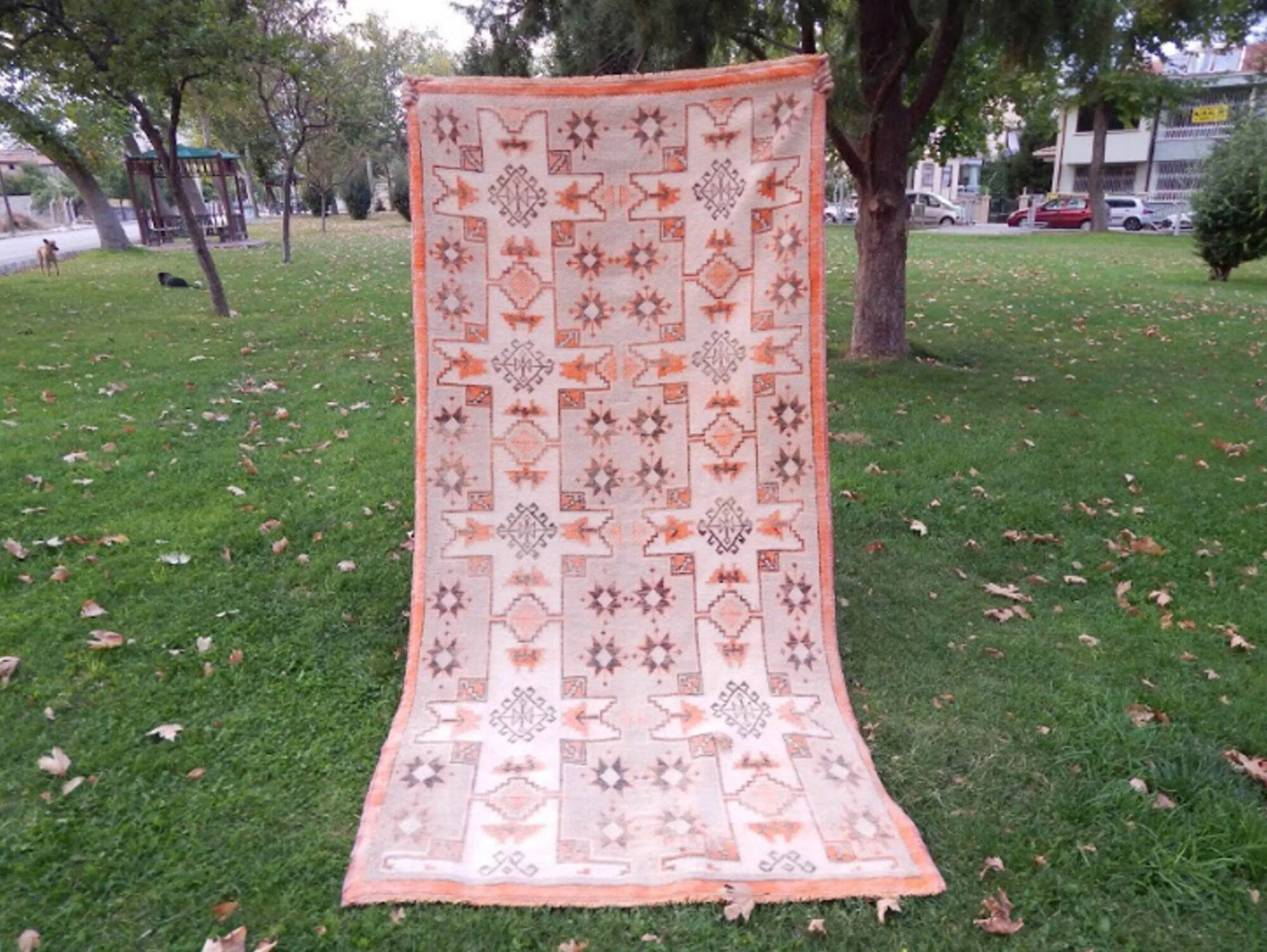 Vintage Turkish Oushak rug 128x258 cm