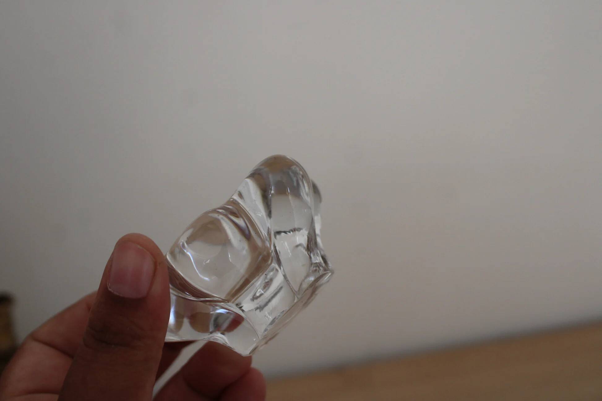 Pair of crystal salt cellars from Daum France with box and spoon.