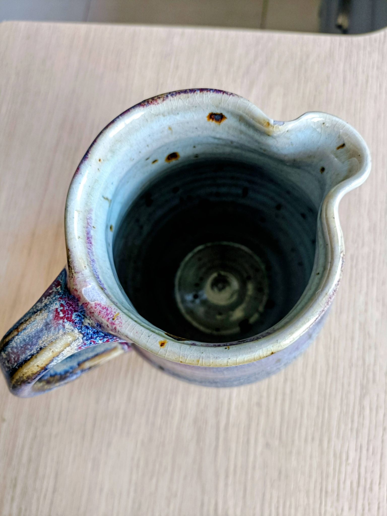 Glazed stoneware jug handmade