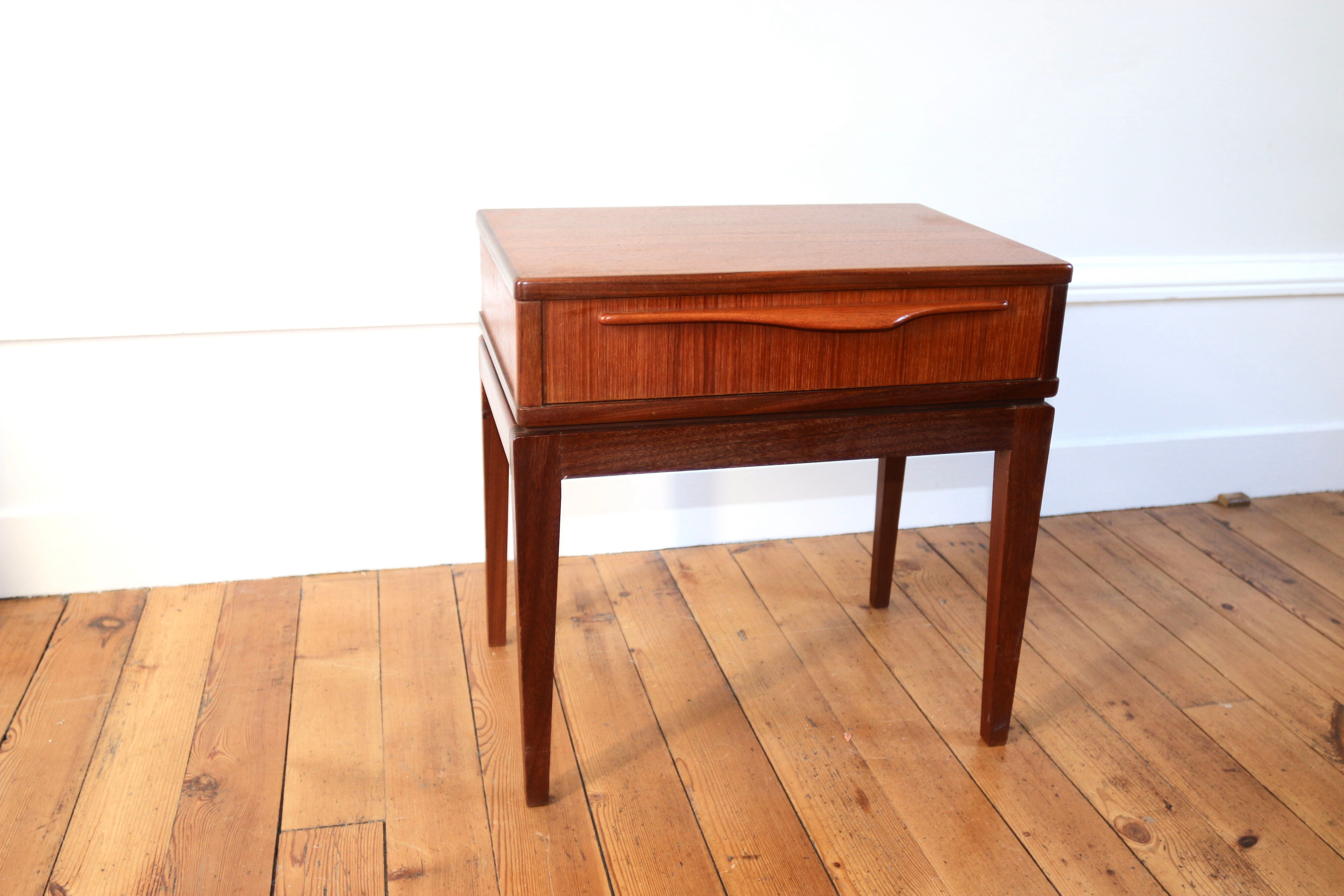Scandinavian bedside table vintage teak 1960