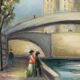 Michel Pabois : Paris, vue sur la Conciergerie depuis les quais, huile sur toile originale signée