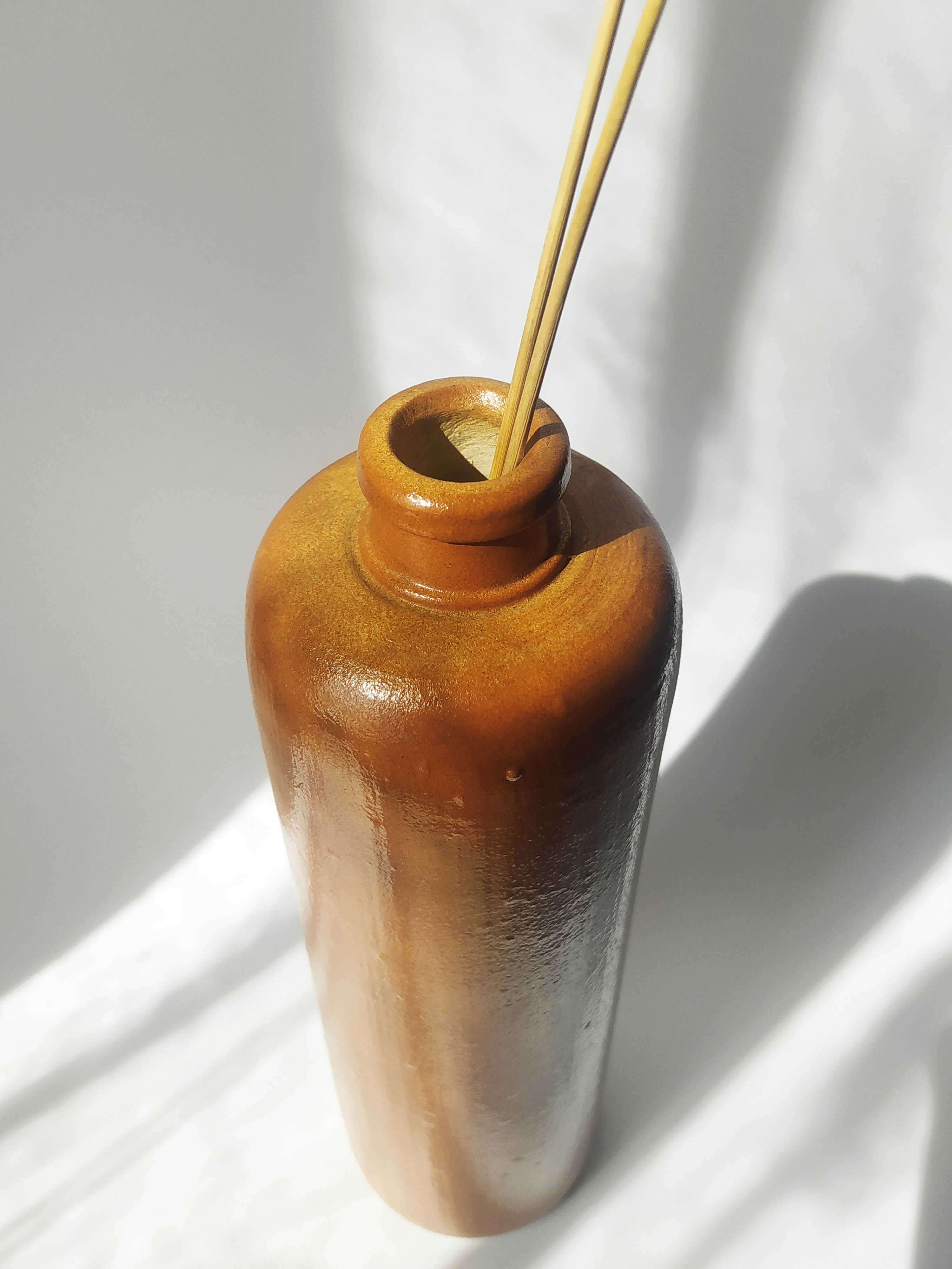 Vintage brown stoneware bottle