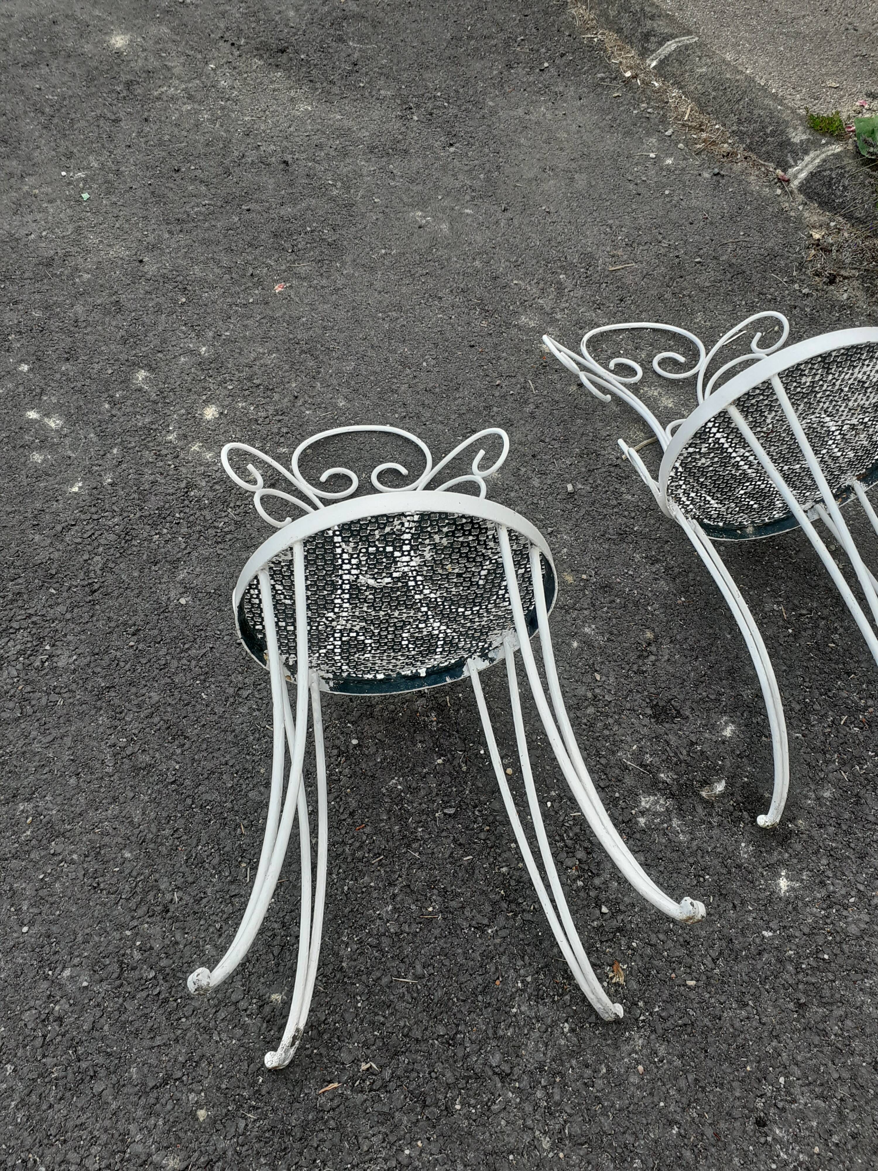 Old wrought iron garden furniture