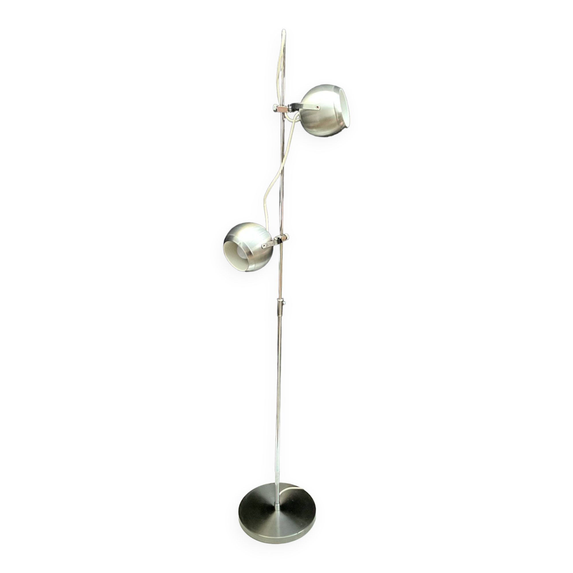 Space age style eye ball floor lamp 70' design Aluminor
