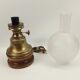 Virginia Beach wooden lamp, brass and glass lampshade