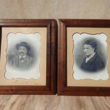Framed portraits from 1911, 53/63 cm, both