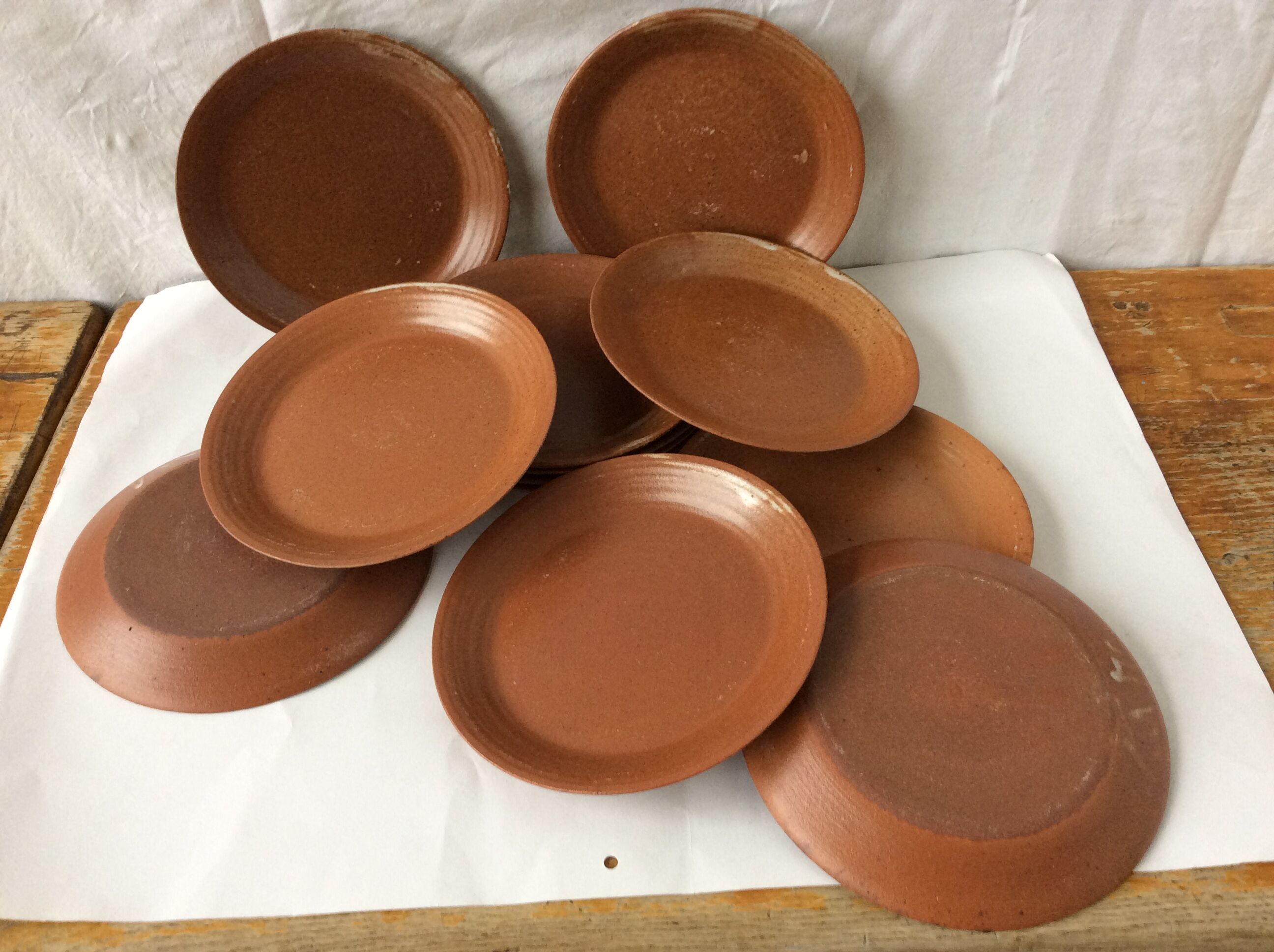 12 sandstone dessert plates