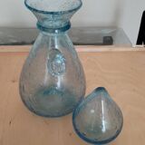 Glass carafe BIOT sky blue