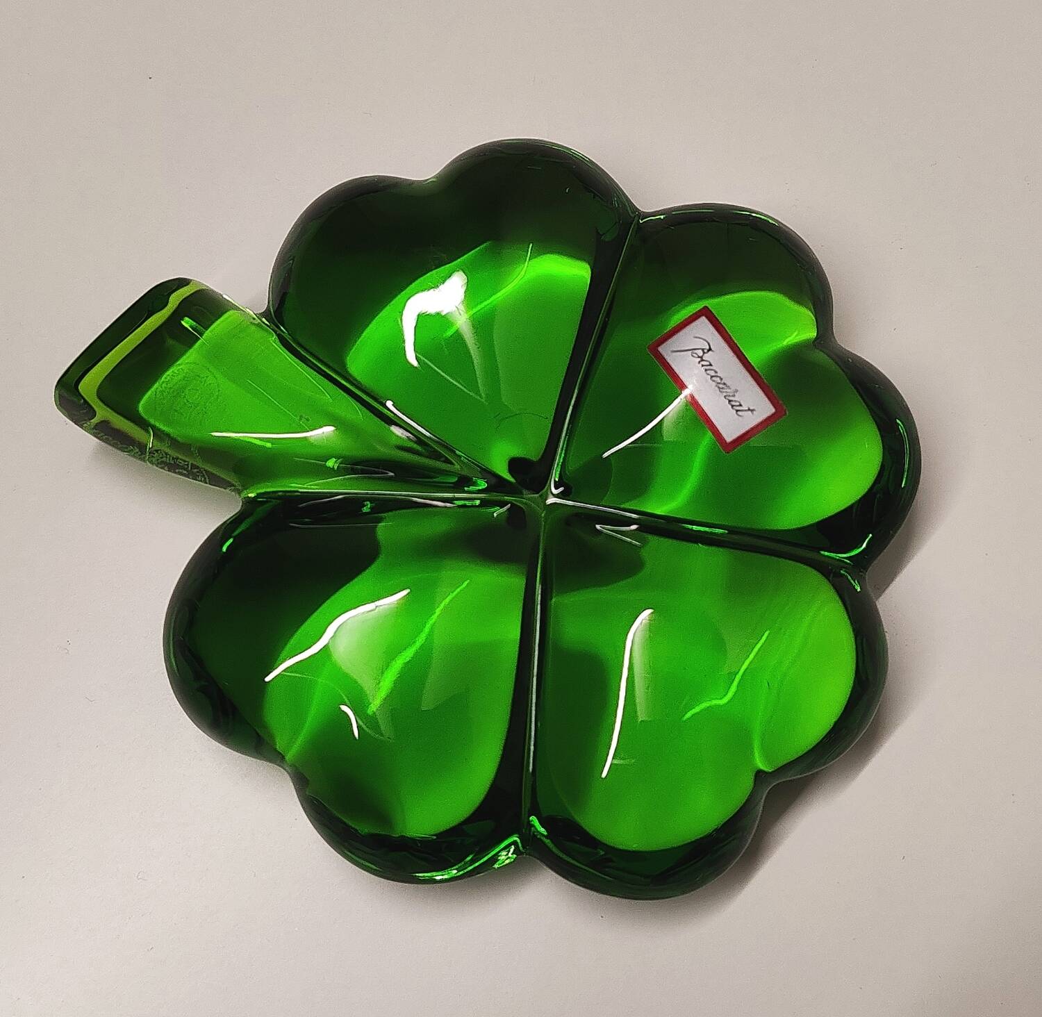 Baccarat green crystal paperweight