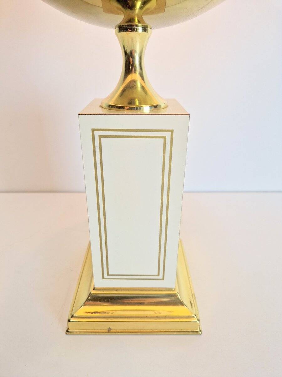 Vintage Regency Brass Crystal Fruit Table Lamp from Le Dauphin, 1970s