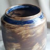 Glazed stoneware vase signed
