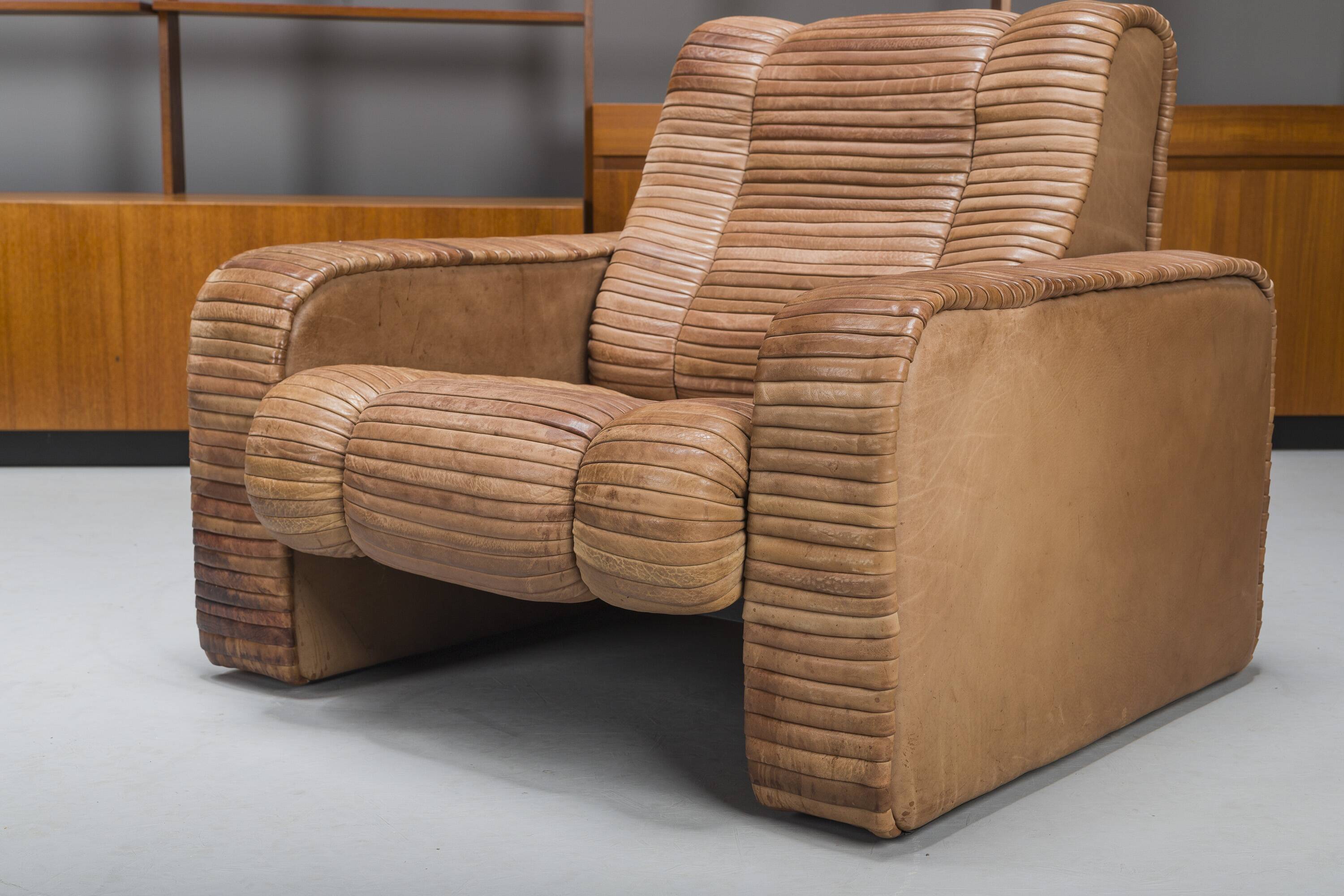 Set of Armchairs in Patchwork Leather by Ernst Lüthy for De Sede