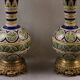 Paire de vases Longwy montés en lampe avec monture en bronze doré, fin XIXe