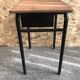 Old desk single desk child metal box + vintage wood tray #6