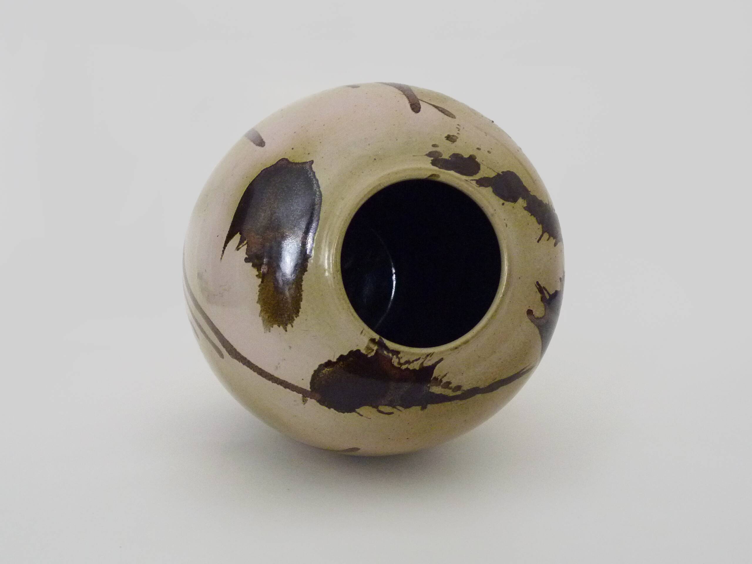 Large enameled stoneware vase by Denis Bouniard Atelier des Cendres 1991