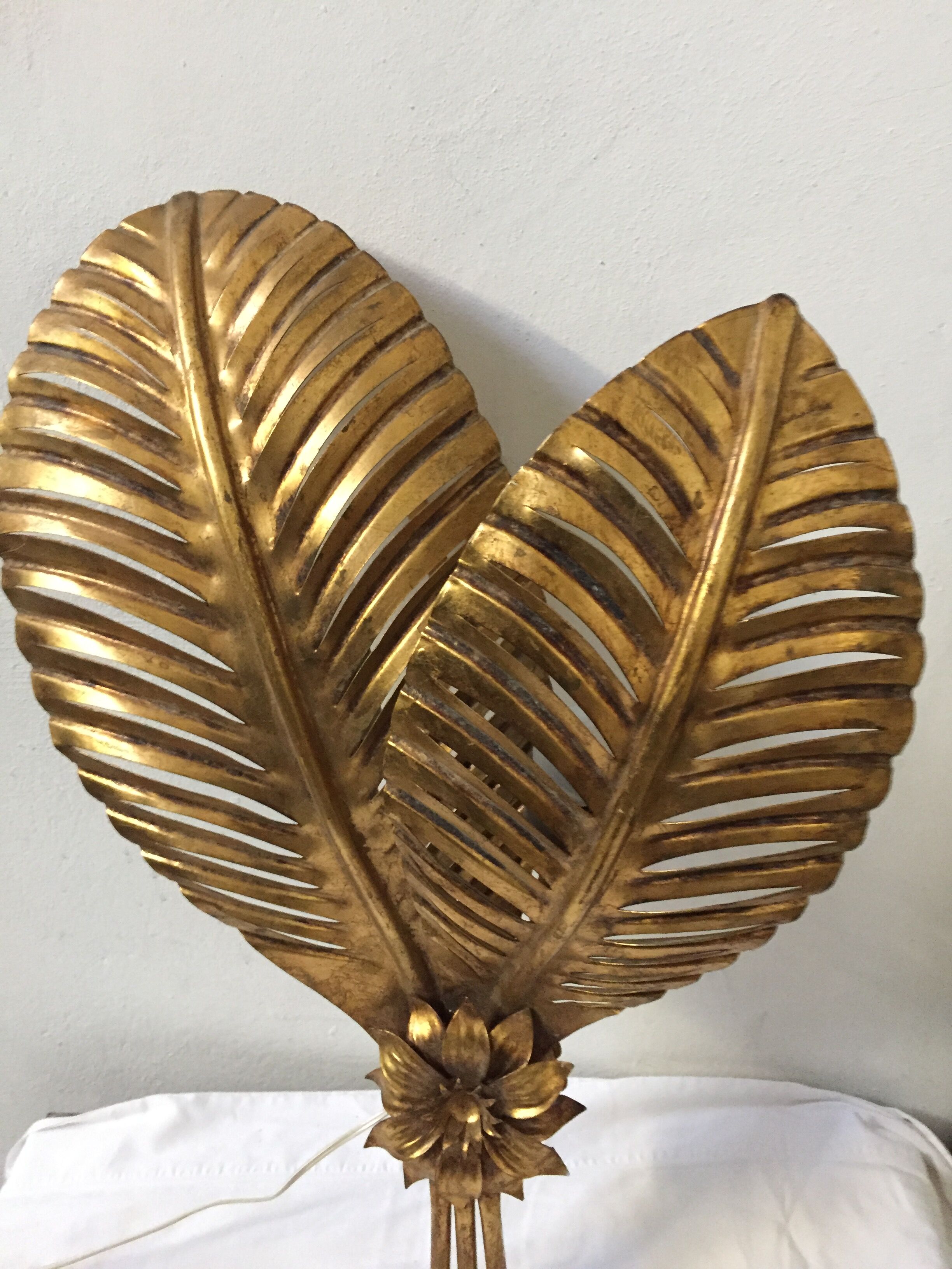 Wall light gold leaves, 70s