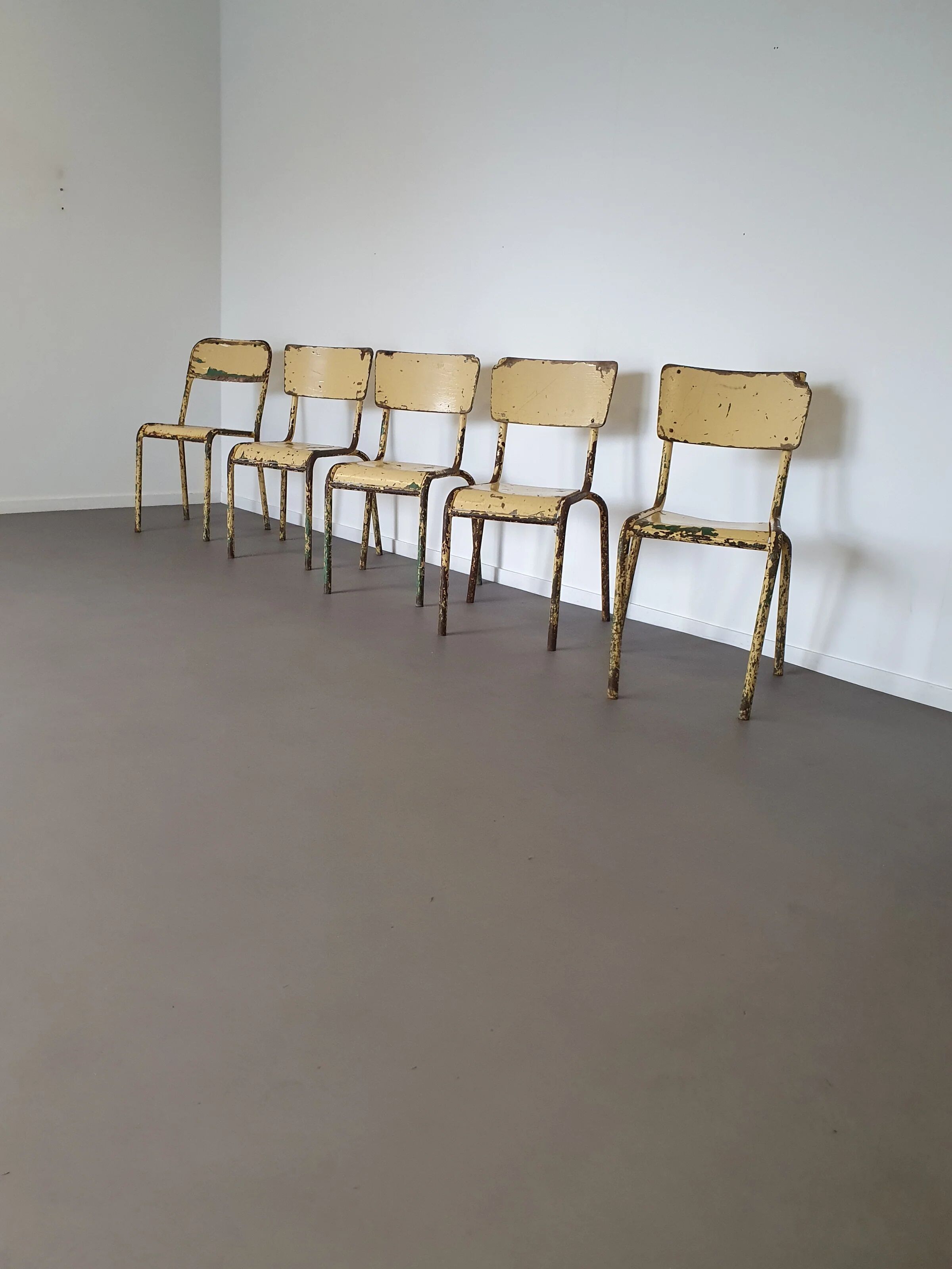 Old stacking school chairs 1950s