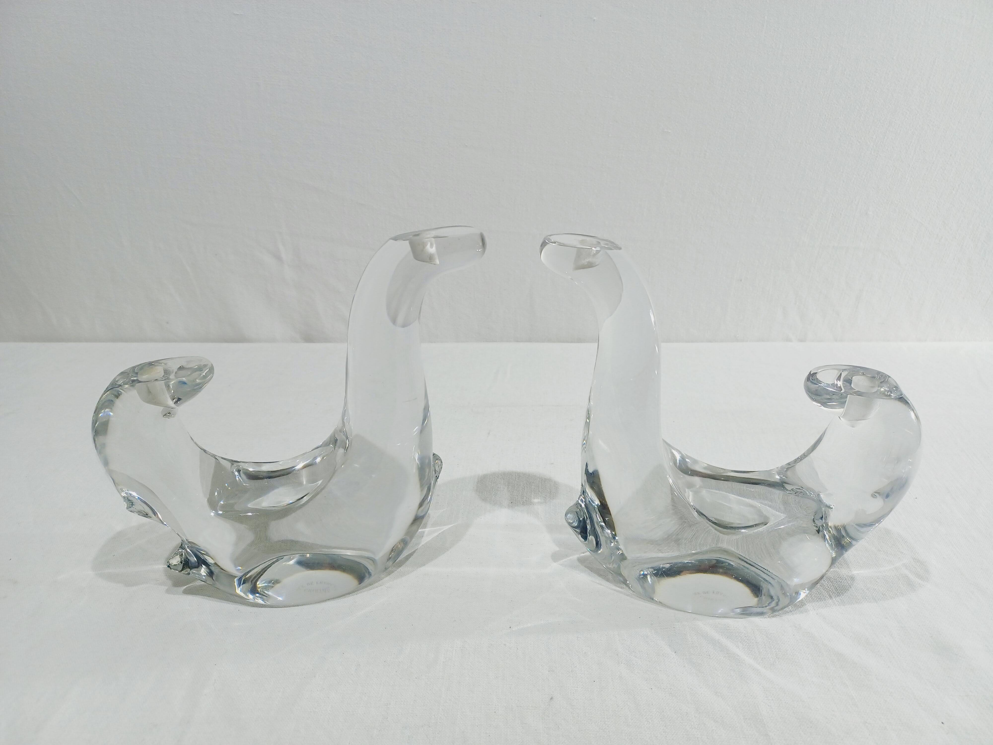 Pair of crystal candlesticks