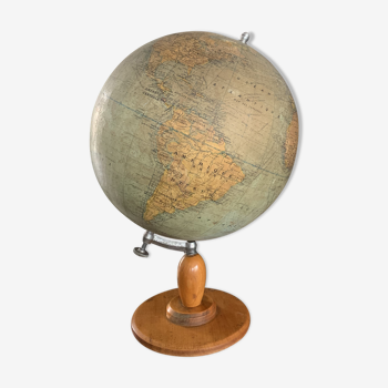 Ancien globe mappemonde Girard Barrère et Thomas vintage