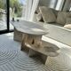 Oval coffee table duo travertine