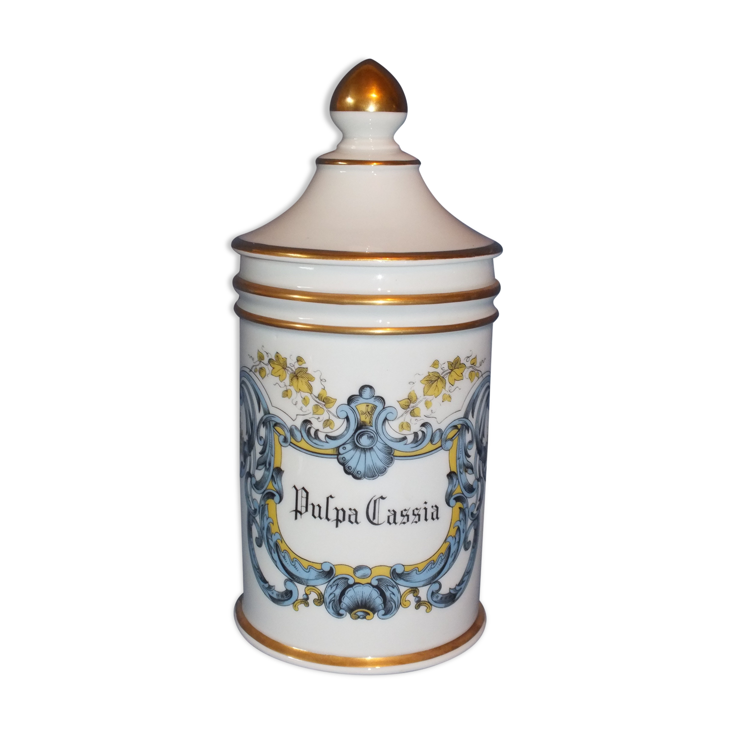 Pharmacy pot, porcelain apothecary Pulpa Cassia