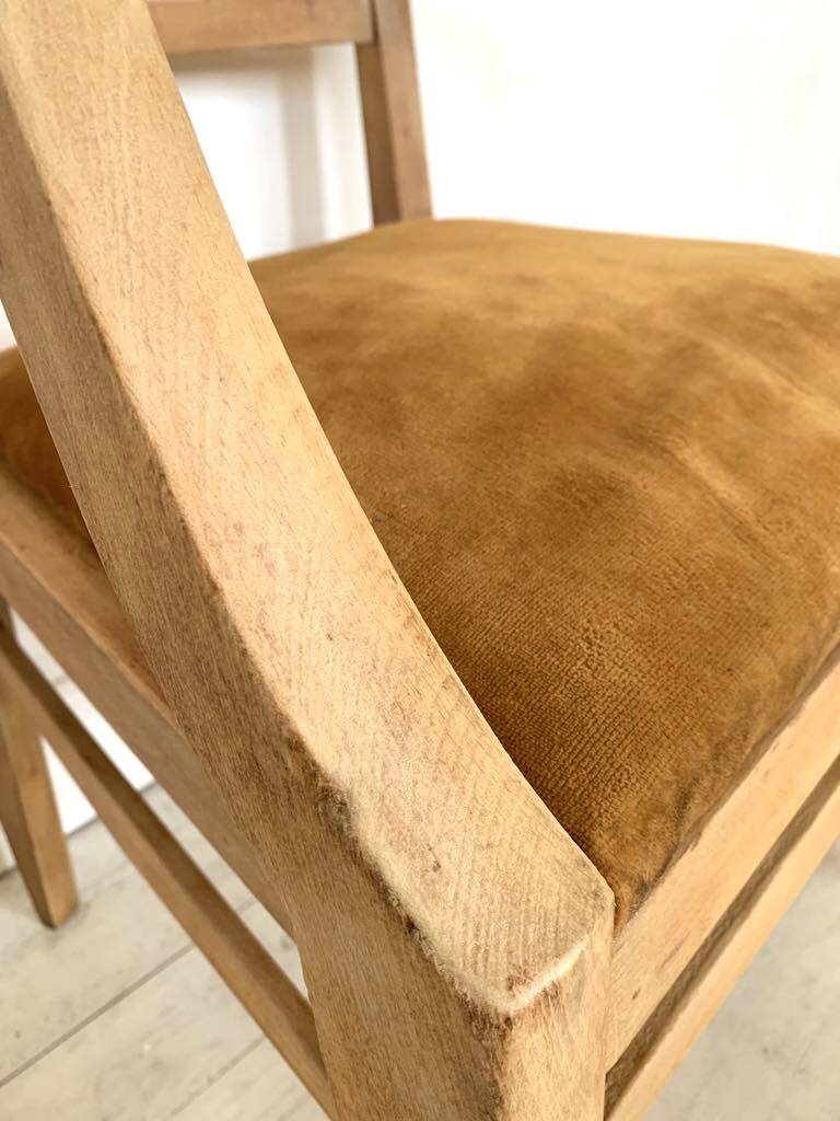 Art Deco armchair with mustard velvet seat