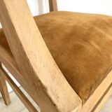 Art Deco armchair with mustard velvet seat