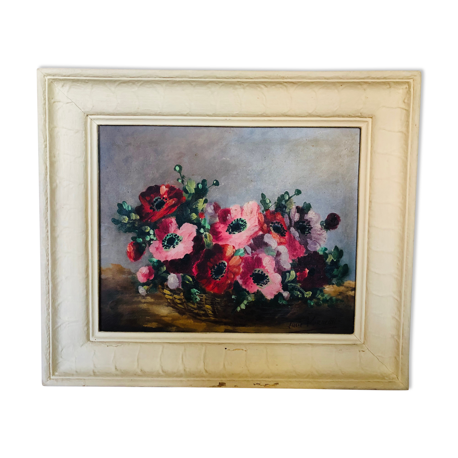 Oil on canvas: Anemones' basket