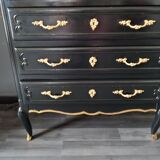 Black and gilded Louis XV style writing desk