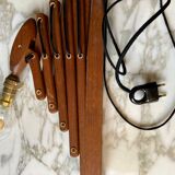 Erik Hansen vintage teak accordion scissor wall lamp