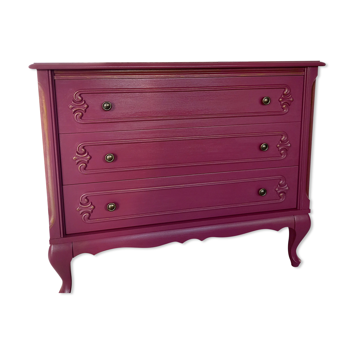 Baroque chest of drawers berry and bronze