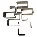 Ensemble d'étagères murales ZigZag par Joëlle Ferlande & François Monnet pour Kappa Uginox années 1970