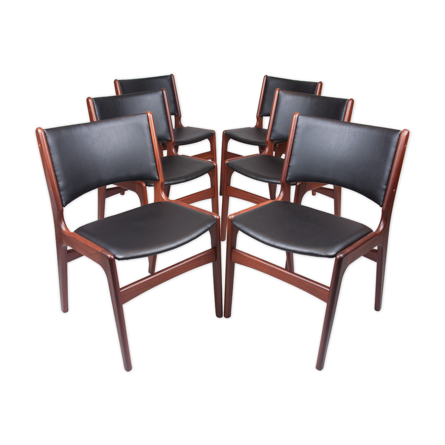 6 chaises du milieu du siècle par Erik Buch, modèle 89, années 1960, ensemble de 6
