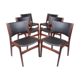 6 chaises du milieu du siècle par Erik Buch, modèle 89, années 1960, ensemble de 6