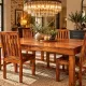 Dining table and 4 solid sheesham wood chairs in Arts & Crafts style.