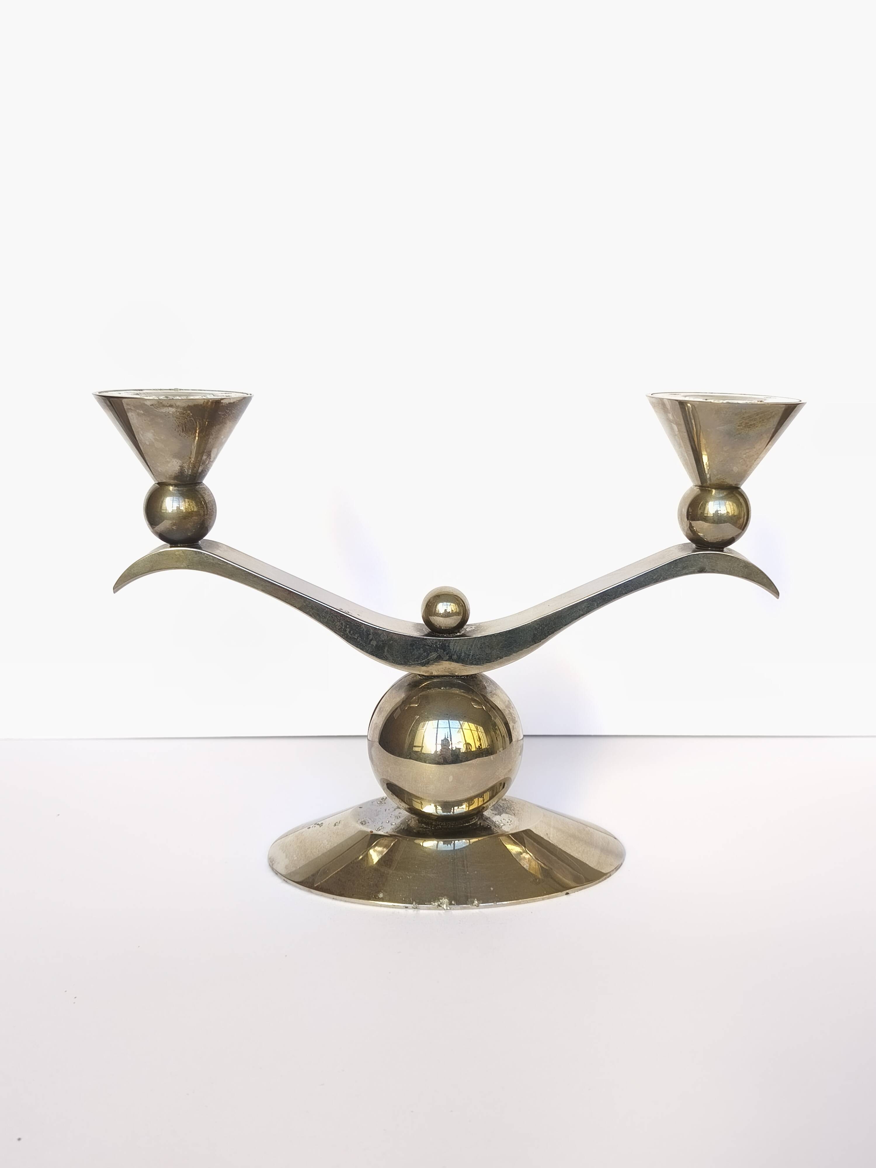 Art Deco Metal Candle Holder