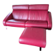 2-seater sofa & pouffe, Steiner Faubourg red leather