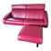 2-seater sofa & pouffe, Steiner Faubourg red leather