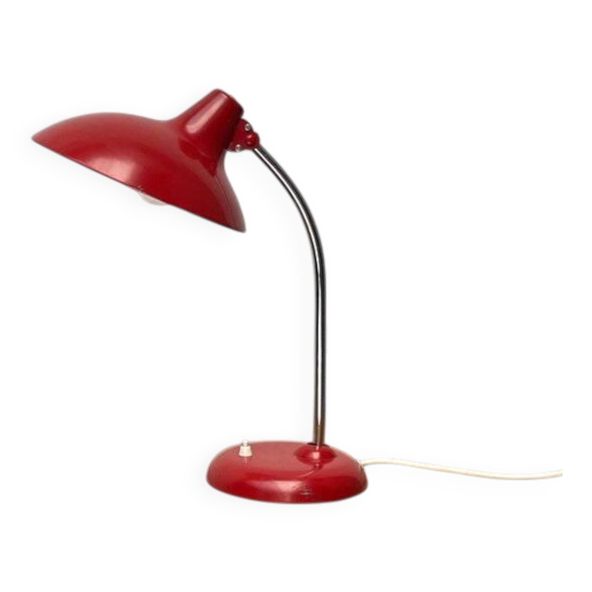 Red German table lamp mid-century 6786 by Christian Dell for Kaiser Idell, 1960s