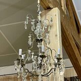 6-light chandelier in bronze and cut crystal from the early 20th century - 1mx50cm