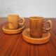 Duo of vintage stoneware cups