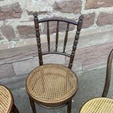 Set of 4 Mismatched wooden bistro chairs