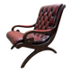 Chesterfield English Slipper Armchair in tufted leather